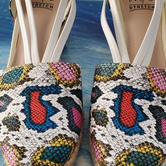 Impo stretch Taedra multicolor Phyton print wedges platform slip on sandals 8.5 - Picture 3 of 12